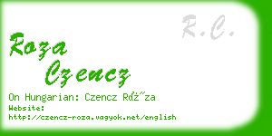 roza czencz business card